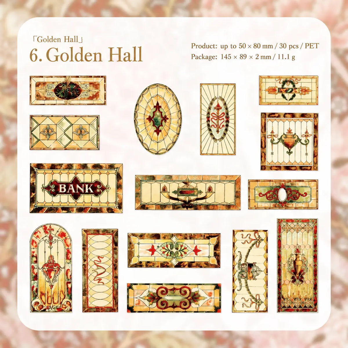 Vintage Floral Tile Sticker Pack