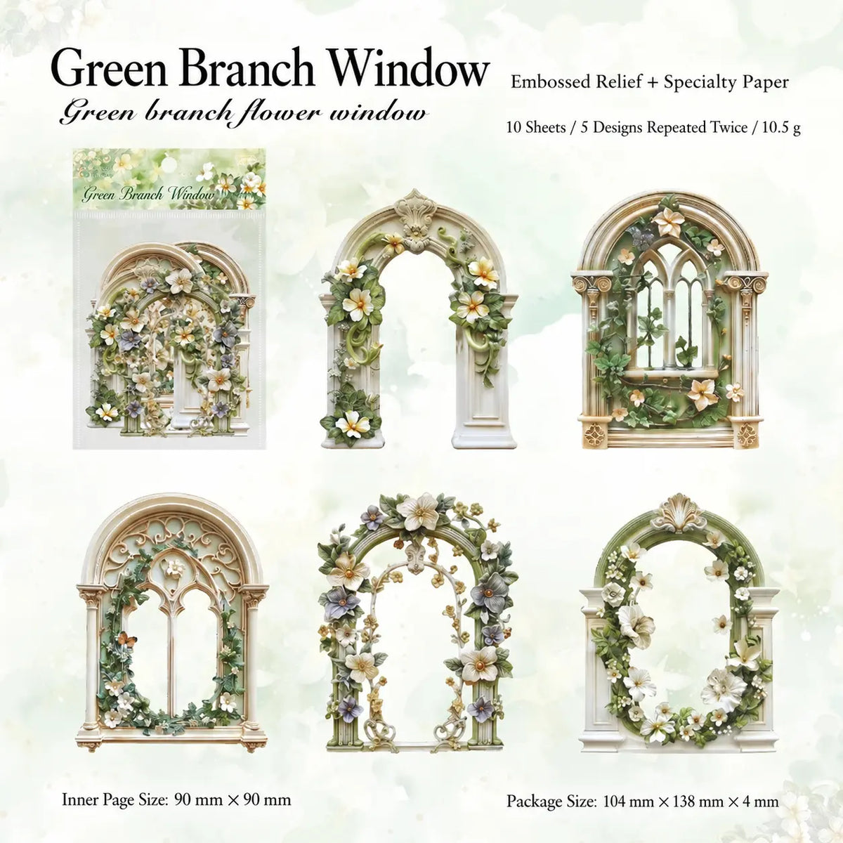 Vintage Floral Window Sticker Pack
