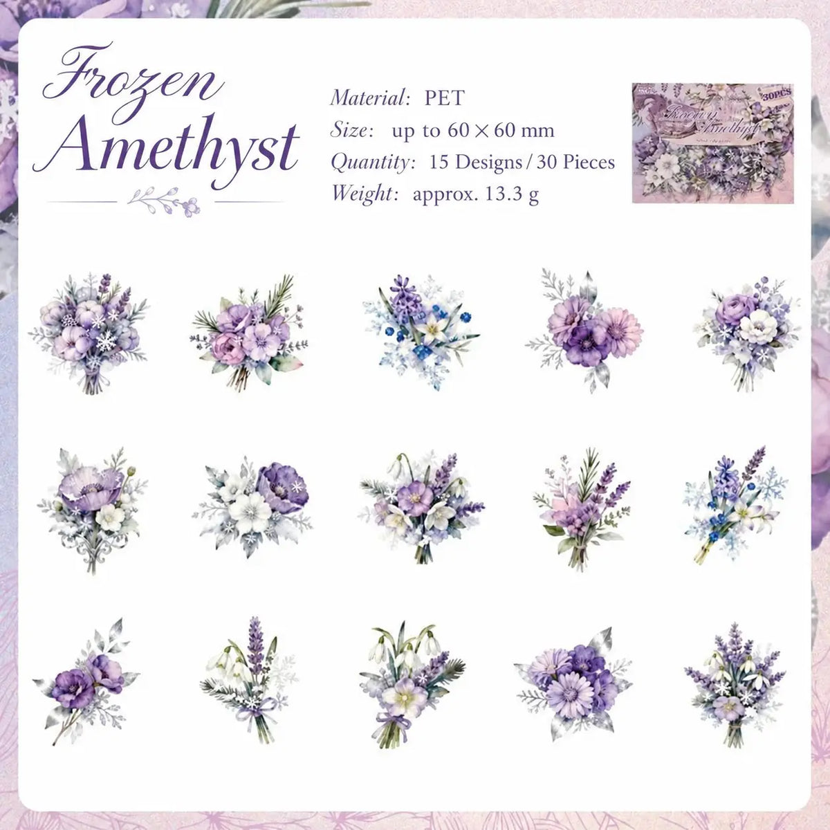 Winter Rose Flutter Sticker Pack