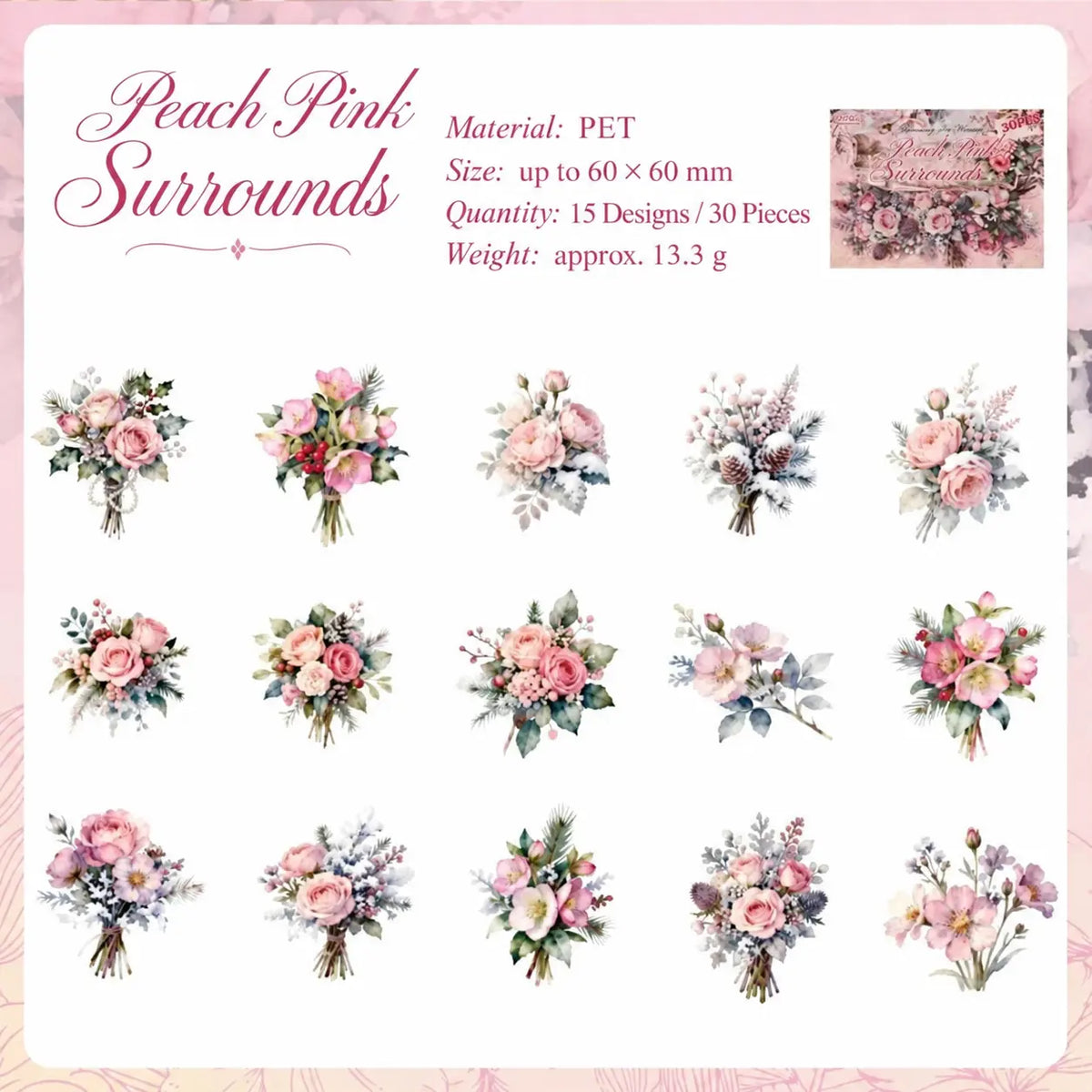 Winter Rose Flutter Sticker Pack