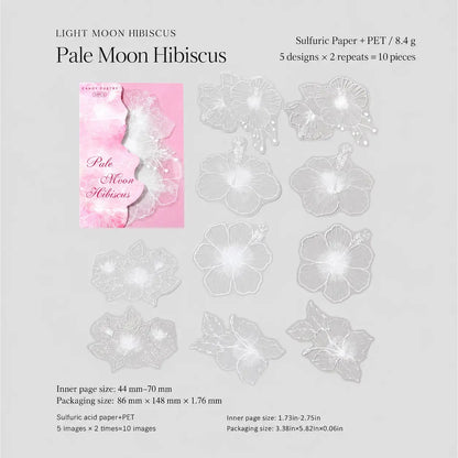 Moonlit White Garden Flower Sticker Pack