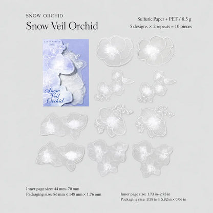 Moonlit White Garden Flower Sticker Pack