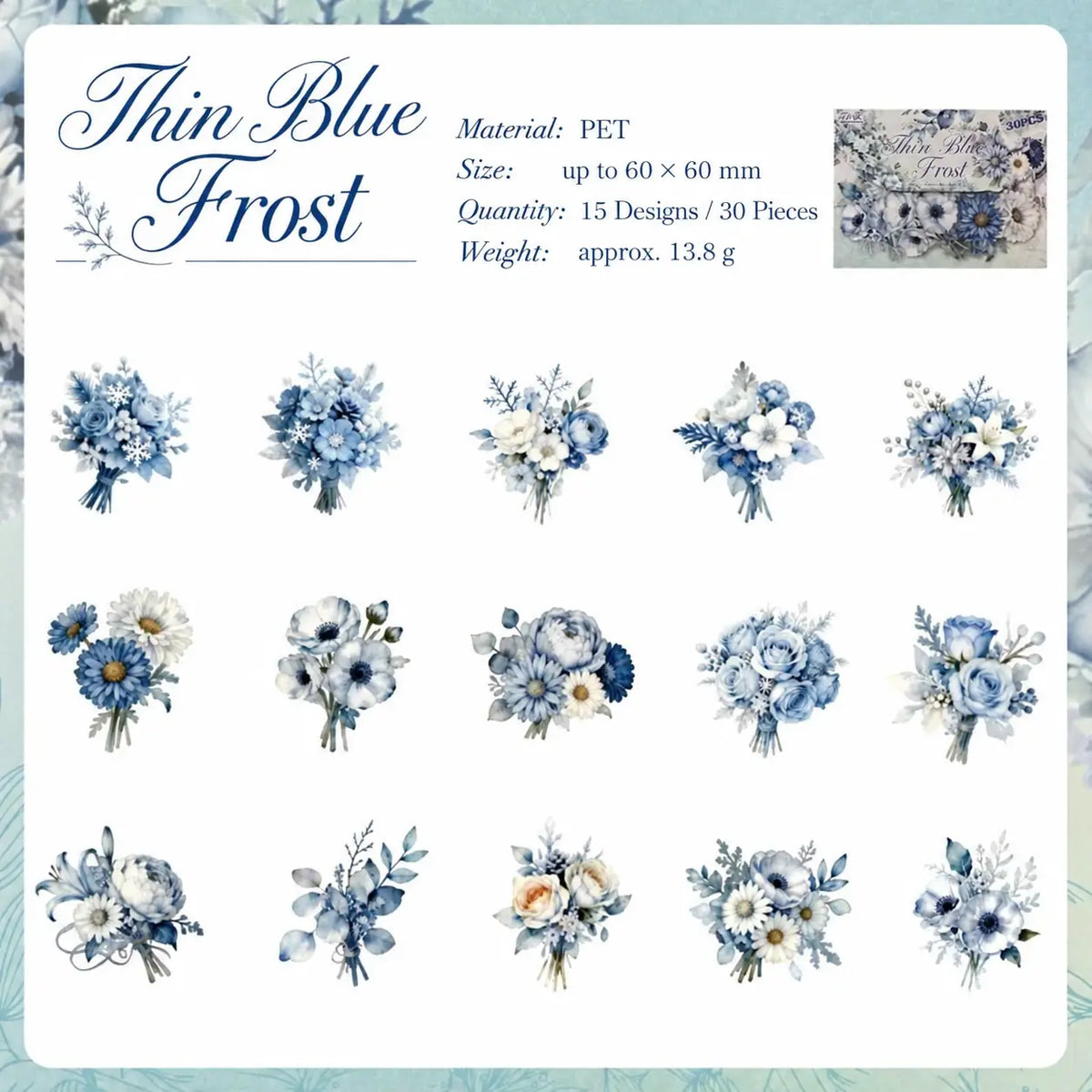 Winter Rose Flutter Sticker Pack
