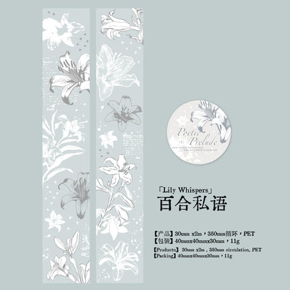 Prelude Poems Series Silver Stamping PET Tape
