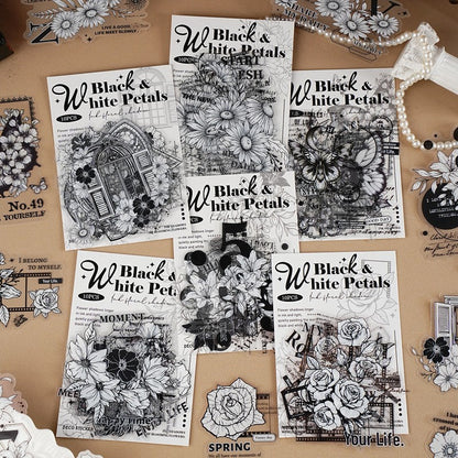 Ink-Washed Floral PET Sticker Pack