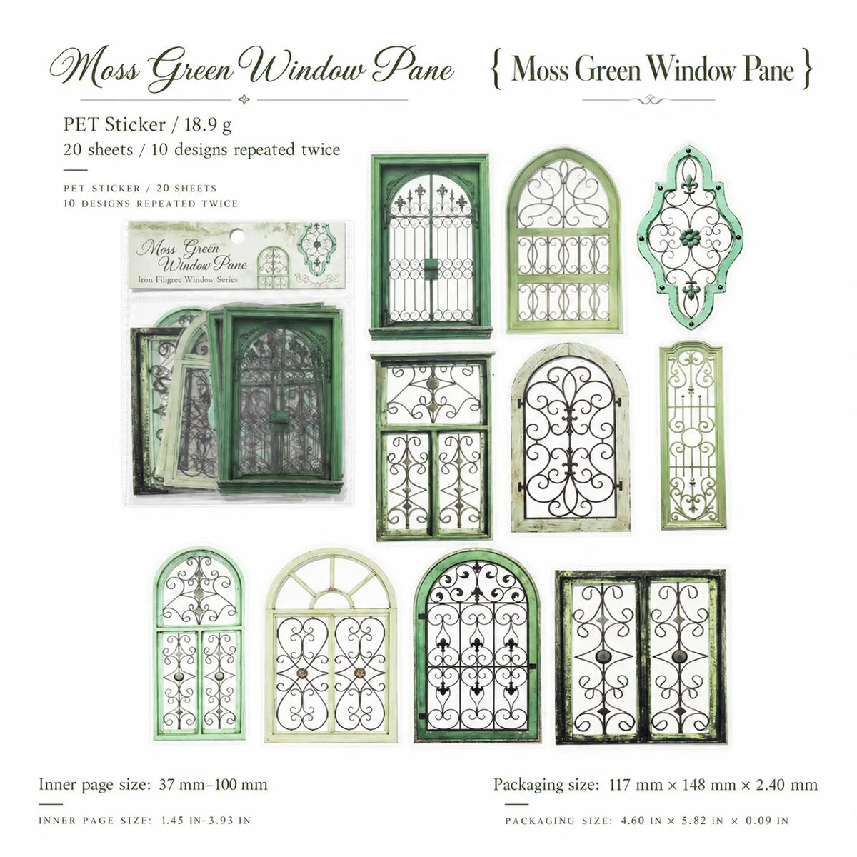 Iron Flower Window Series Botanical Sticker Pack