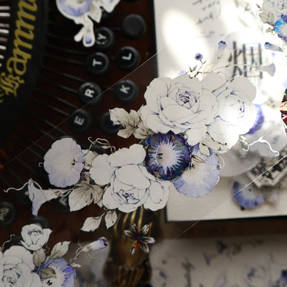 Blue Window flowers Die-Cutting Washi Tape - Sample 120cm