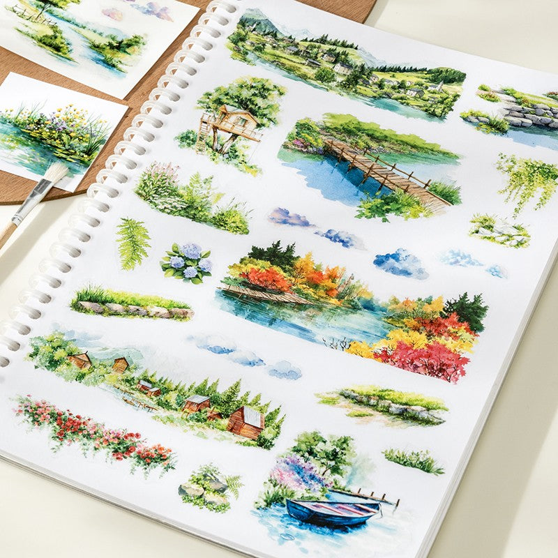 Windin Wildhills Series Sticker Book featuring book and wind designs for journaling, scrapbooking and collage