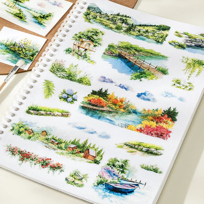 Windin Wildhills Series Sticker Book featuring book and wind designs for journaling, scrapbooking and collage