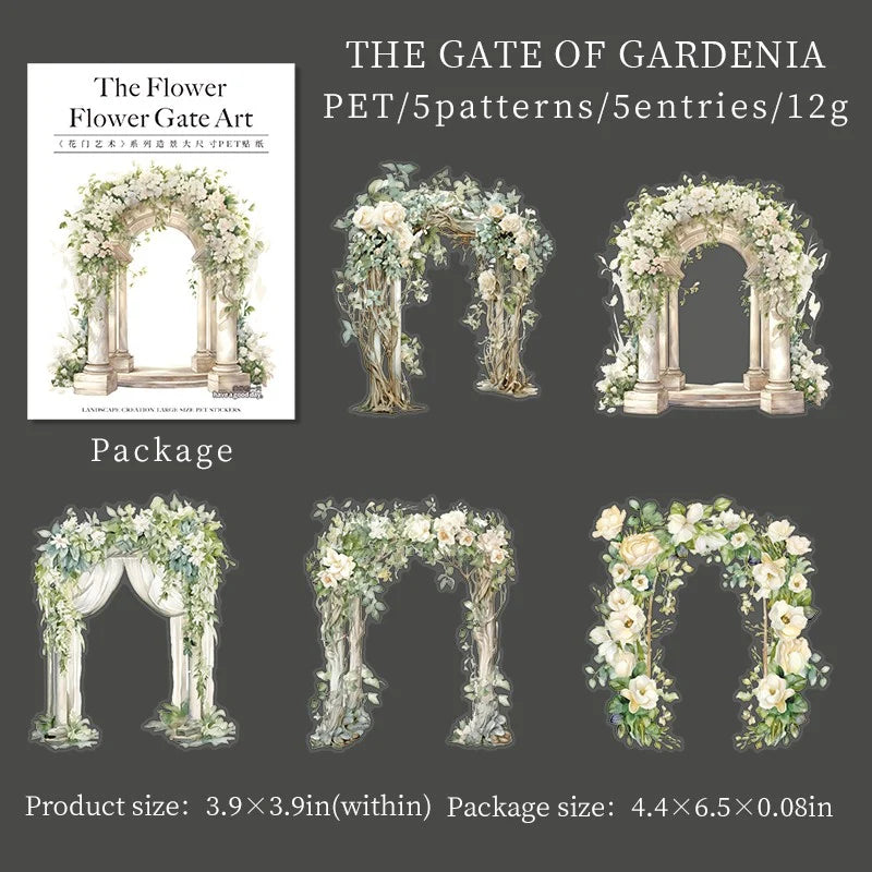 Floral Gate PET Window Sticker Pack