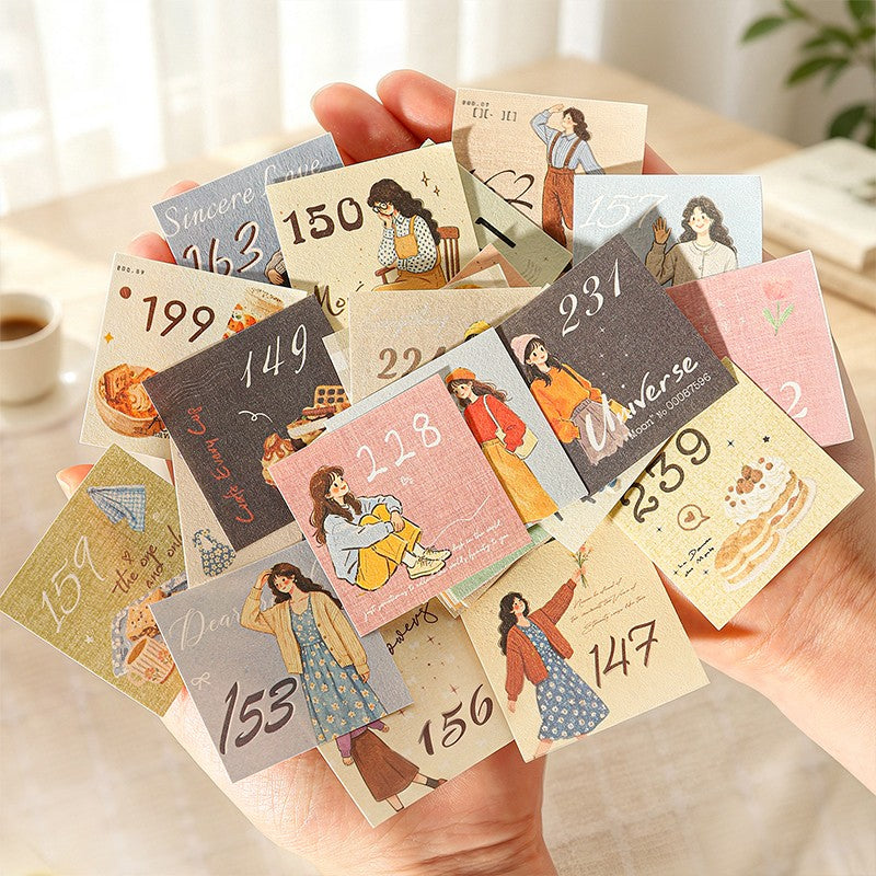 365 Days of Little Happiness Series mini year calendar featuring daily happiness, dessert, and reflection designs for journaling, scrapbooking and collage