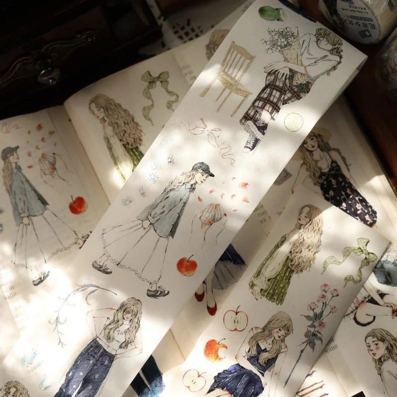 Floral Maiden Character PET & Washi Tape