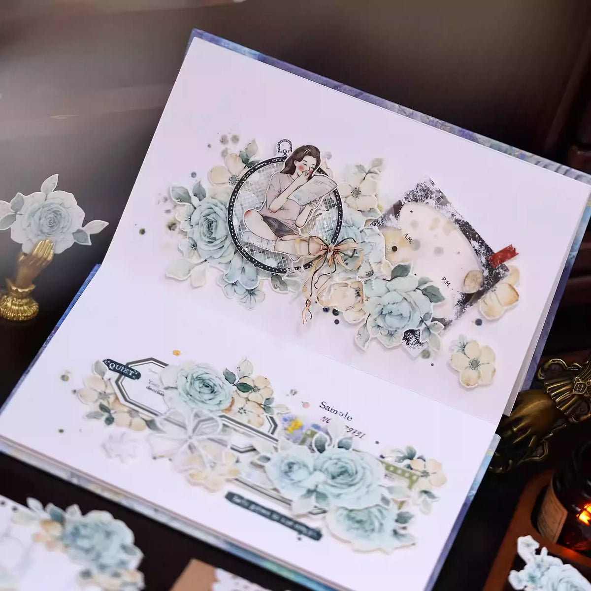Mint Green Vintage Floral PET & Washi Tape