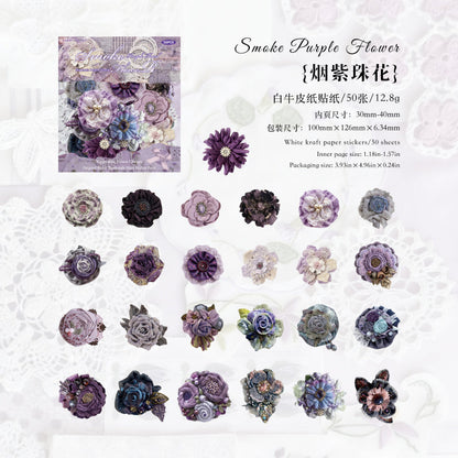 Handmade Beaded Flower Series Sticker