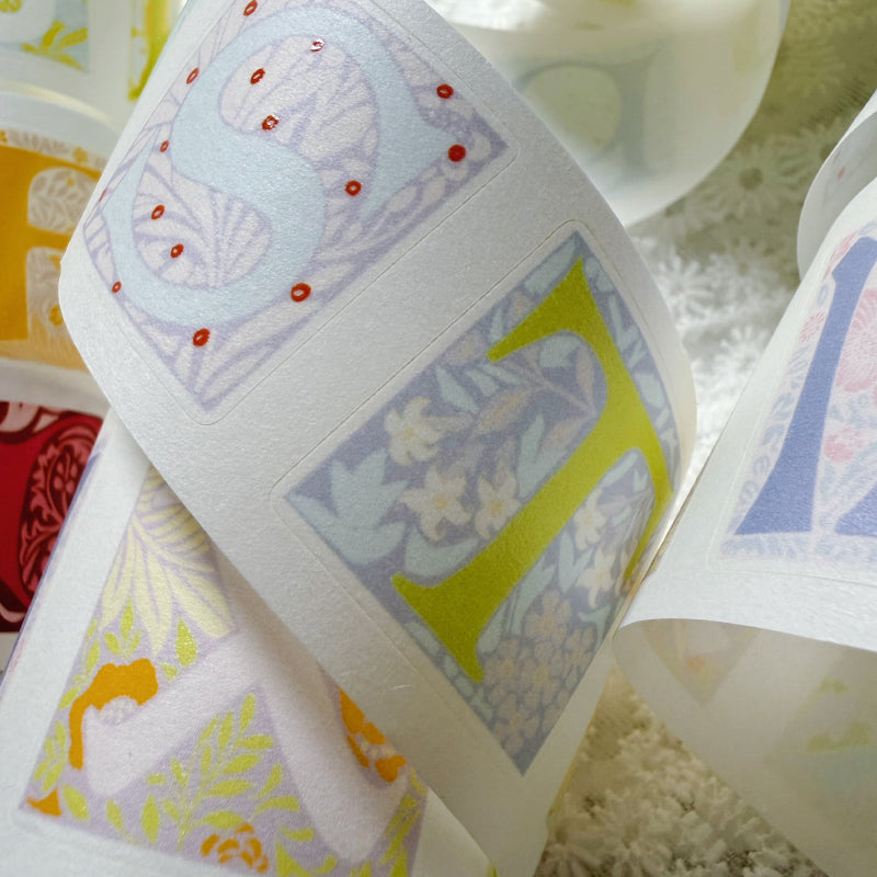 4cm*100cm Herbaceous Letters Die Cutting Washi/Fog PET/Flash Sand PET Tape