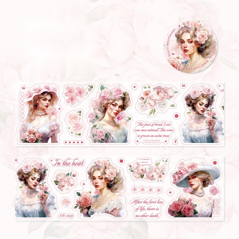 Vintage Art Girl Floral PET & Washi Tape