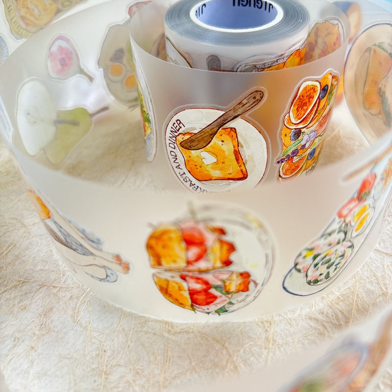 5cm*333cm Healing Cuisine Die Cutting Washi/PET/Fog PET Tape for journaling, scrapbooking and collage