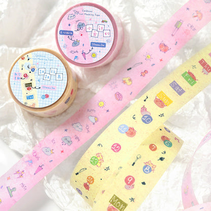 Tea Bag Little Bird Diary Series Die Cutting Washi Tape featuring tea, and bird designs for journaling, scrapbooking and collage
