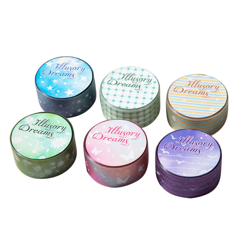 Illusion Dream Series Flash PET Tape featuring dream designs for journaling, scrapbooking and collage