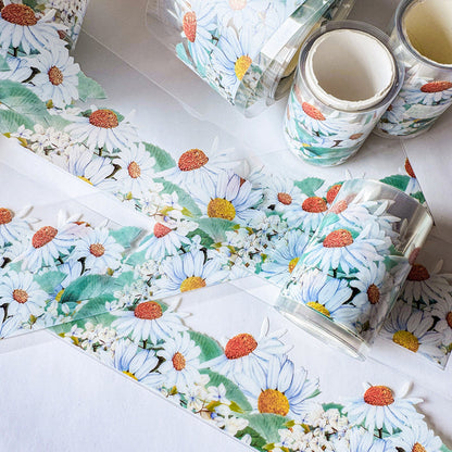 Daisy Dream in Green Rhyme PET Tape featuring dream, and green designs for journaling, scrapbooking and collage