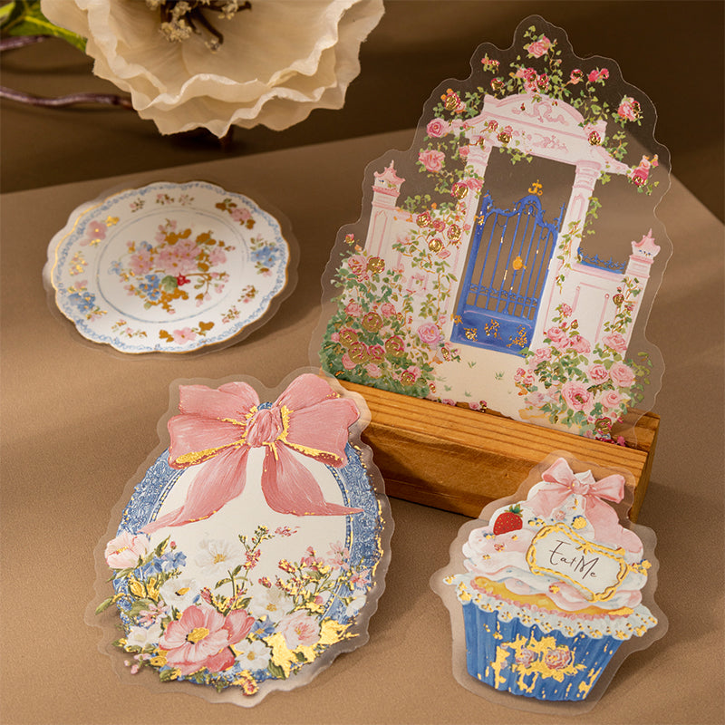 Rococo Tea Party Series Sticker featuring tea, and party designs for journaling, scrapbooking and collage