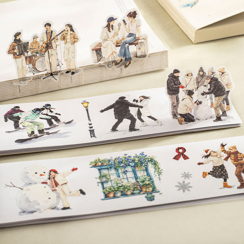 Slow Daily Life Series Sticker Book featuring book designs for journaling, scrapbooking and collage