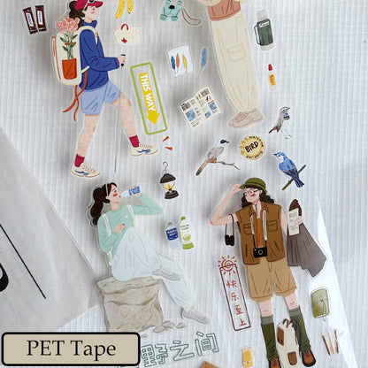 6cm*150cm Outdoor Fun Die Cutting Washi/PET/Fog PET Tape