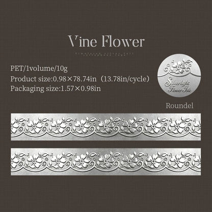 Silver Light Flower Island Foil PET Tape
