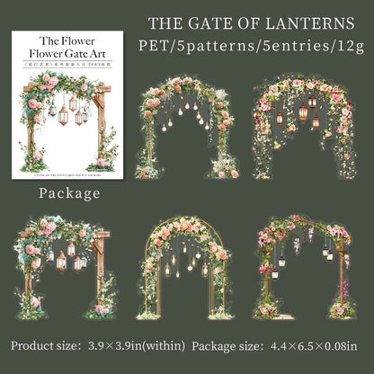 Floral Gate PET Window Sticker Pack