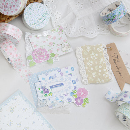 Flower And Alice Series Washi Tape featuring flower designs for journaling, scrapbooking and collage
