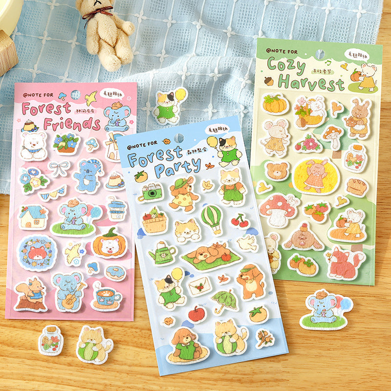 Forest Cute Friends Series Sticker featuring forest designs for journaling, scrapbooking and collage