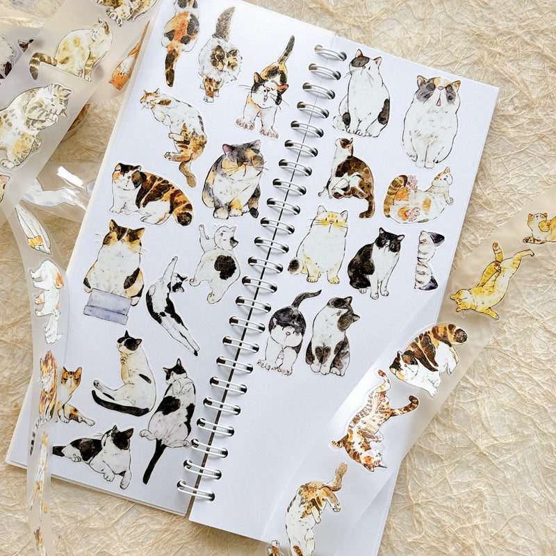 3cm*200cm Cute Cat Die Cutting Washi/PET/Fog PET Tape