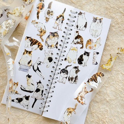 3cm*200cm Cute Cat Die Cutting Washi/PET/Fog PET Tape