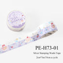 Flower Tile Diary Series Silver Stamping Washi Tape