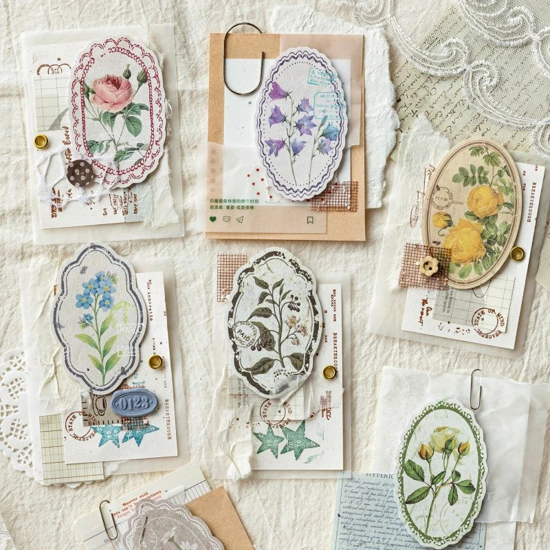 Boîte d'autocollants floraux vintage Blossom Archive