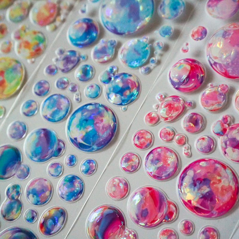 Whole Roll 6cm*5m Colorful Bubbles Die Cutting Shell Light PET Tape