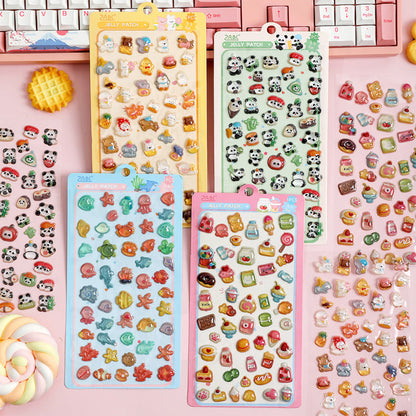 3D Colorful Jelly Series Sticker featuring color designs for journaling, scrapbooking and collage