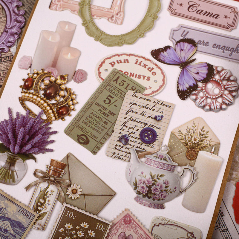 Retro Light Collection Series Sticker featuring retro, and light designs for journaling, scrapbooking and collage