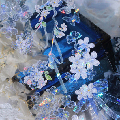 6.5cm*100cm Beautiful Flower Shadow Shell Light PET Tape featuring flower, shadow, and light designs for journaling, scrapbooking and collage