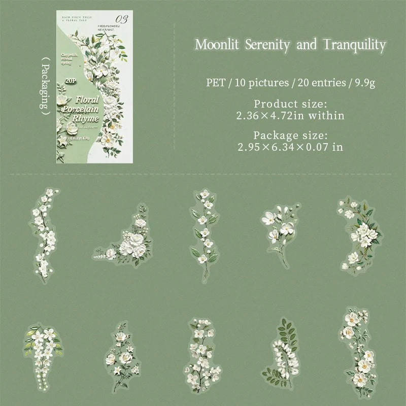 Porcelain Blossom Branch Sticker Pack