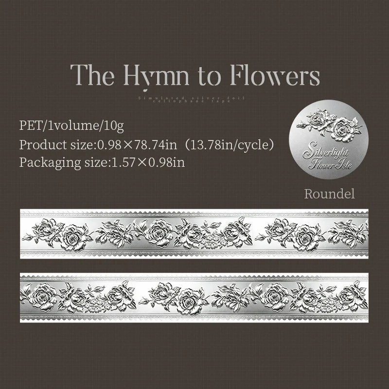 Silver Light Flower Island Foil PET Tape