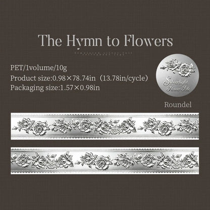 Silver Light Flower Island Foil PET Tape
