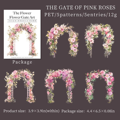 Floral Gate PET Window Sticker Pack