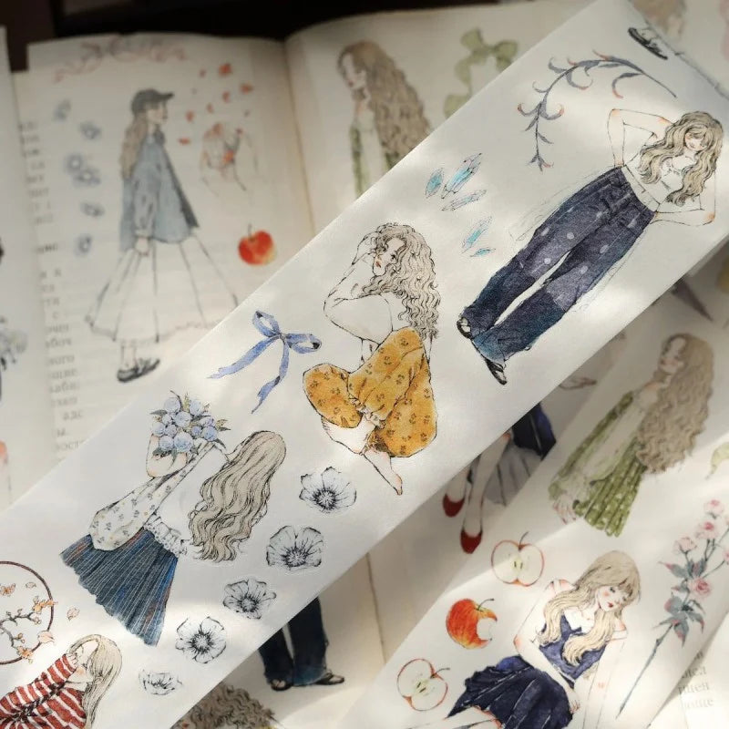 Floral Maiden Character PET & Washi Tape