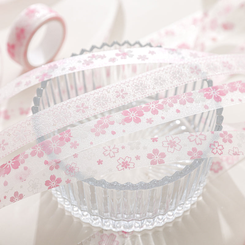 Spring Blossom Words Series Flash PET Tape featuring spring designs for journaling, scrapbooking and collage