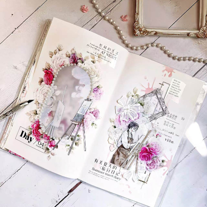6cm*333cm Drawing girl Die Cutting Washi/PET/Fog PET Tape featuring girl designs for journaling, scrapbooking and collage