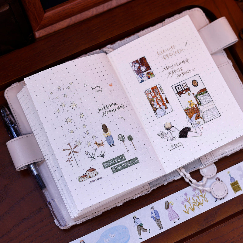 3cm*50cm Sunny day Die Cutting Washi/Fog PET Tape featuring sun designs for journaling, scrapbooking and collage