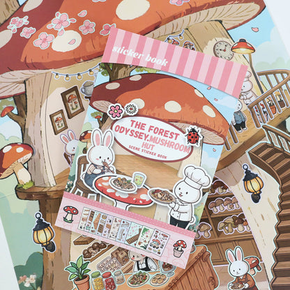Mushroom Hut 3D Sticker featuring mushroom designs for journaling, scrapbooking and collage