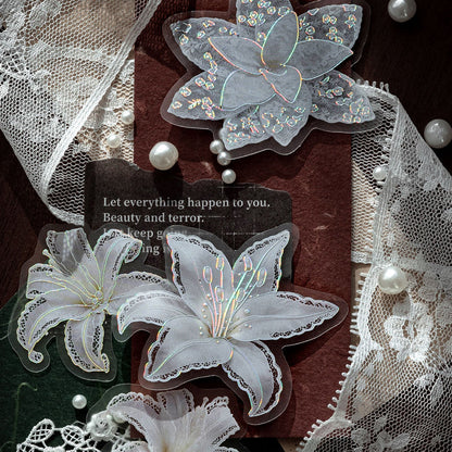 Floral Lace Series Sticker featuring floral, and lace designs for journaling, scrapbooking and collage