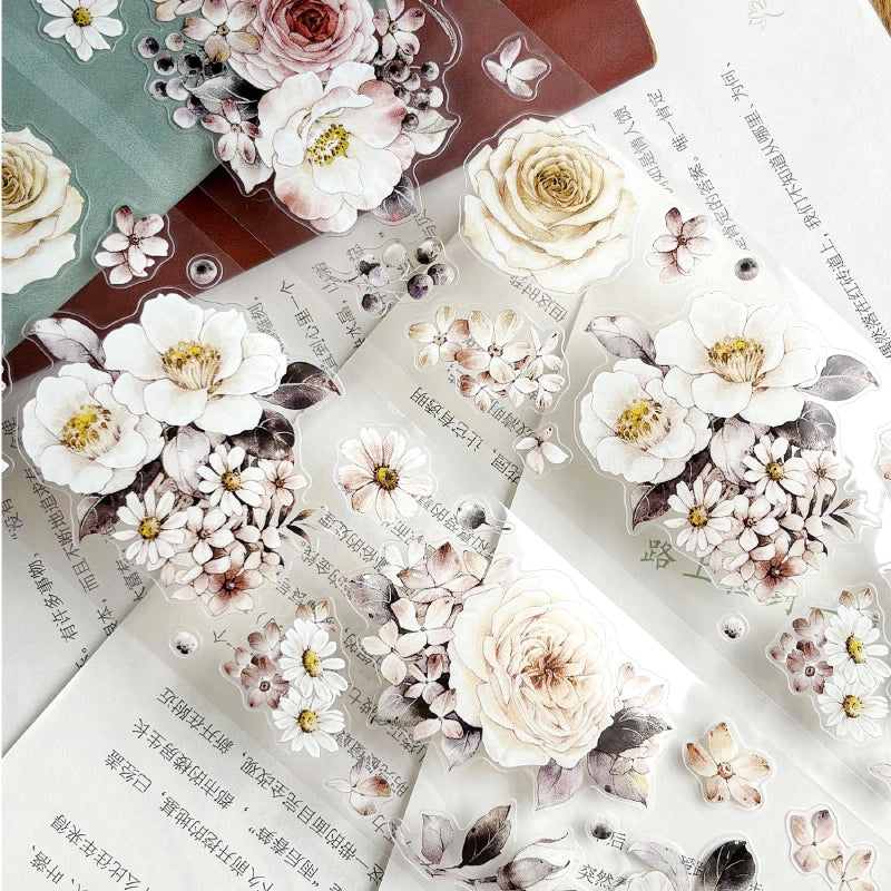 Ink Fragrance Flower Die-Cutting Washi Tape - Sample 100cm